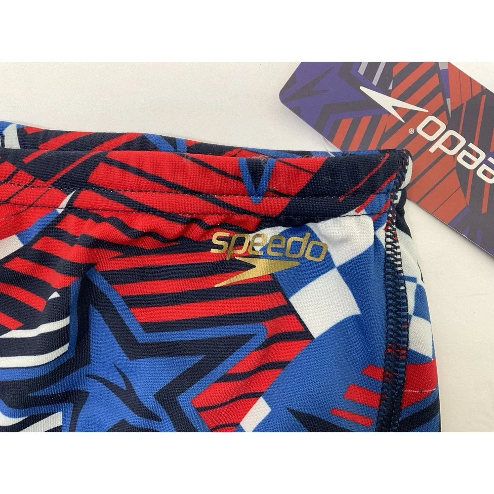 NWT Men's Speedo Overdrive One Brief Swim Trunks True Cobalt Stars Size 24